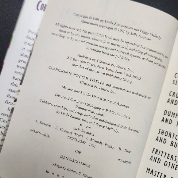 Cobblers Crumbles & Crisps Fruit Desserts and Muffins Sweet and Savory Cookbooks - Picture 9 of 13